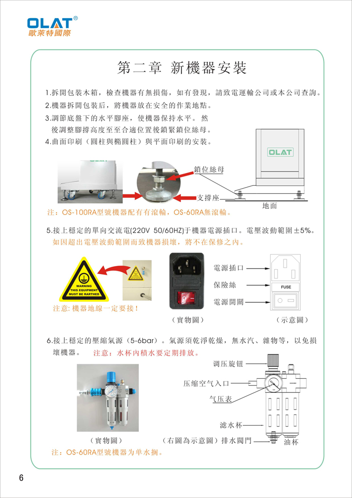 OLAT歐萊特曲面網(wǎng)印機(jī)系列操作手冊